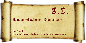 Bauernhuber Demeter névjegykártya